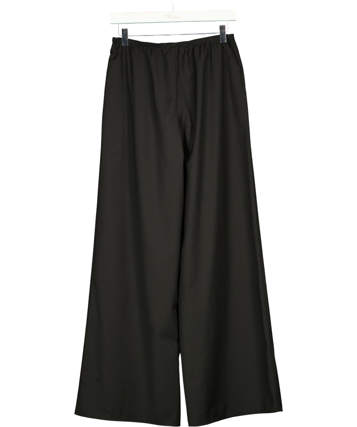 REBE Black Pull-On Wide Leg Wool Blend Trousers, size UK S — back