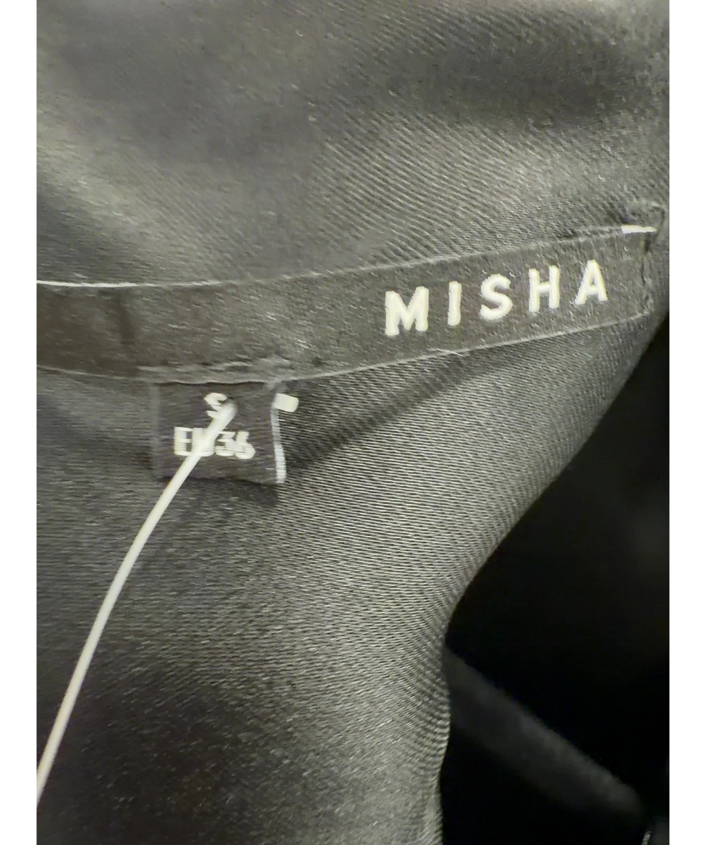 Misha Black Leila Acetate Funnel Neck Tee Black, size UK S — detail