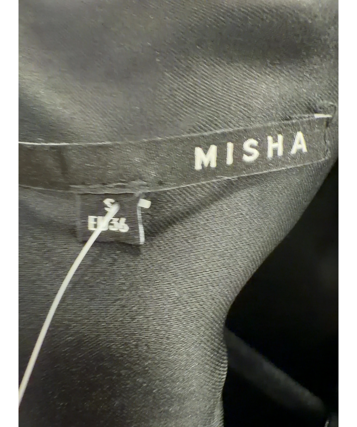 Misha Black Leila Acetate Funnel Neck Tee Black, size UK S — detail