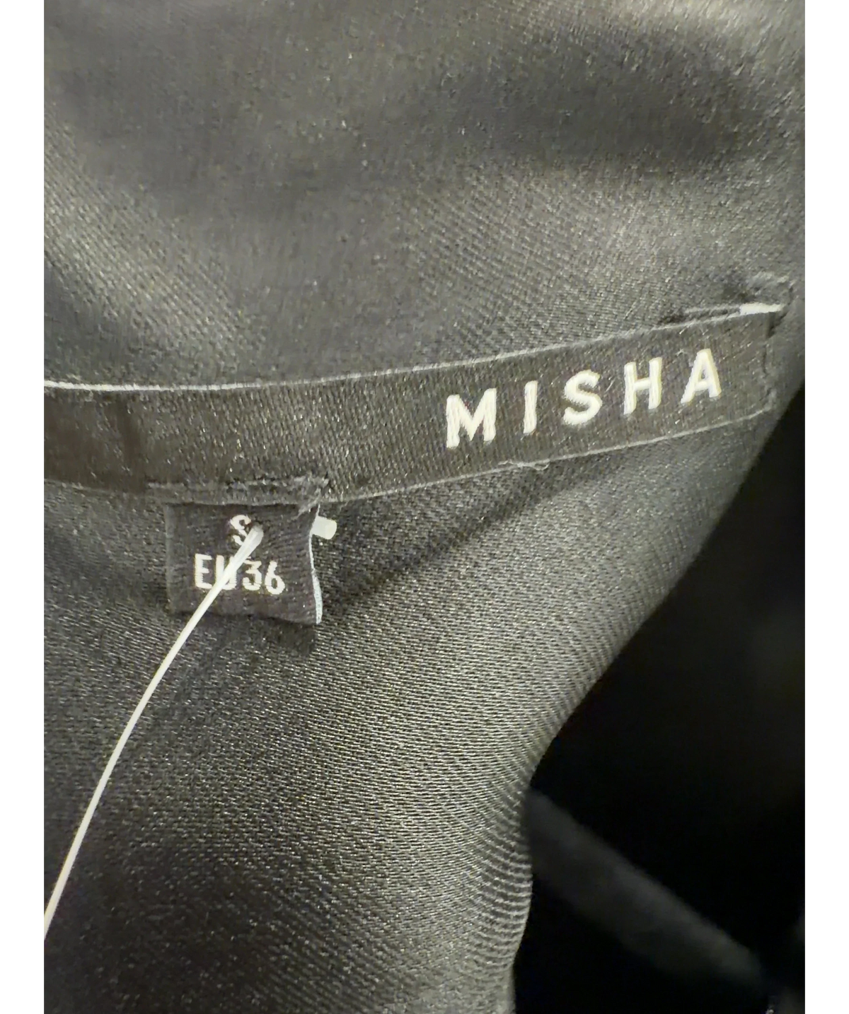 Misha Leila Acetate Funnel Neck Tee Black UK S — Size