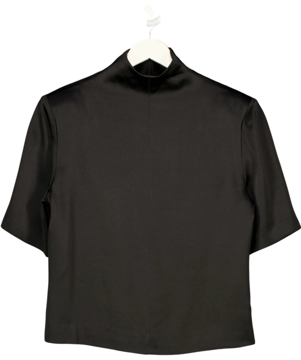 Misha Black Leila Acetate Funnel Neck Tee Black, size UK S — front