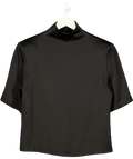 Misha Black Leila Acetate Funnel Neck Tee Black, size UK S — front