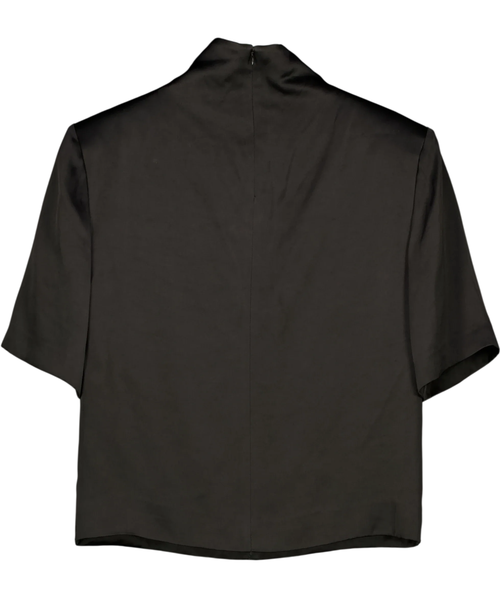 Misha Black Leila Acetate Funnel Neck Tee Black, size UK S — back
