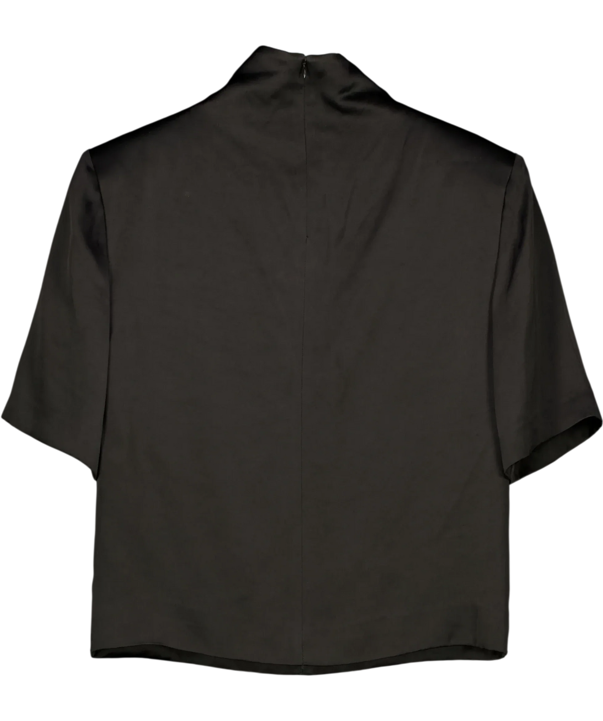 Misha Black Leila Acetate Funnel Neck Tee Black, size UK S — back