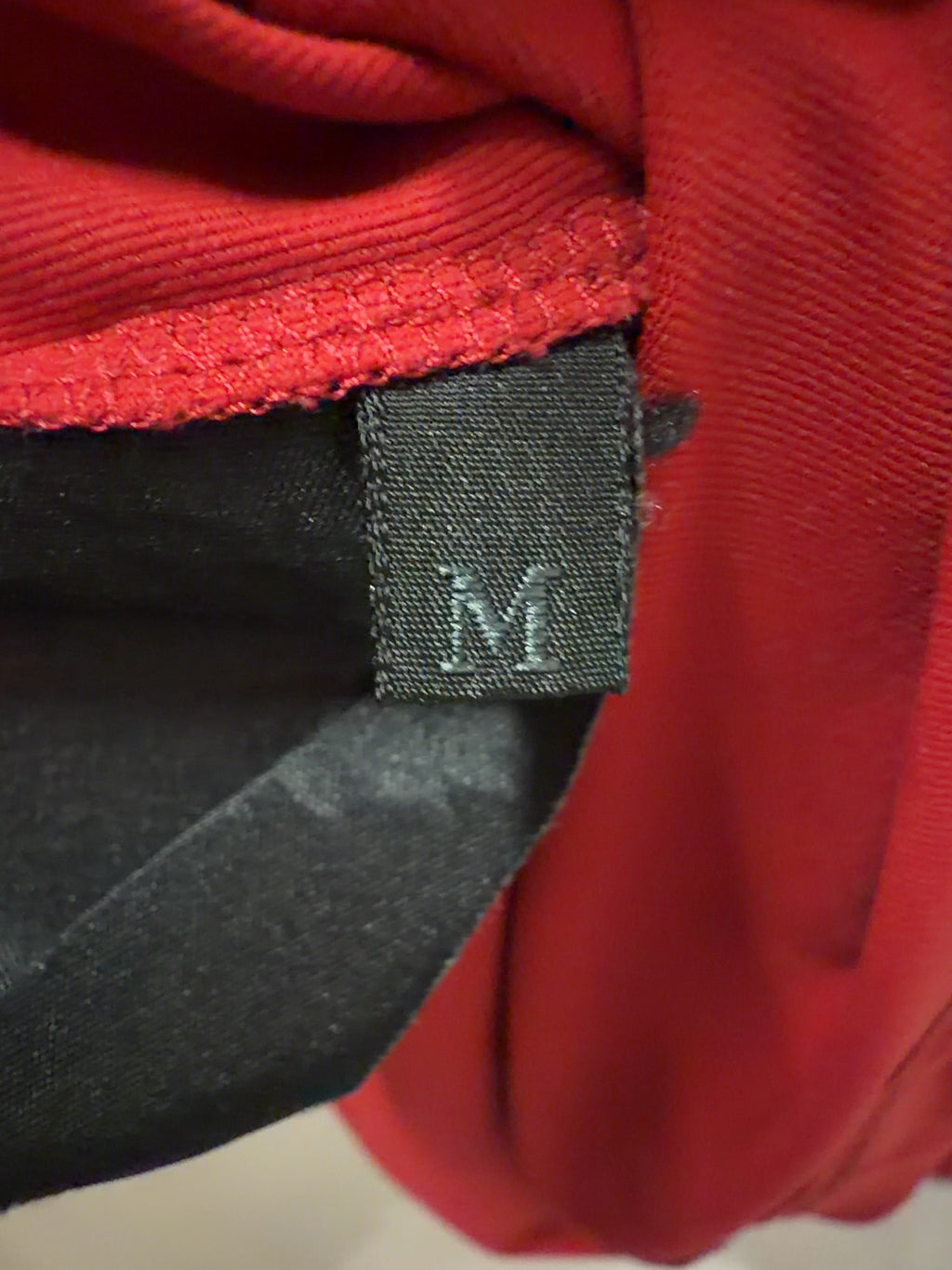 Prada Red Sport Red Half Zip Long Sleeve Performance Top, size UK M — care label