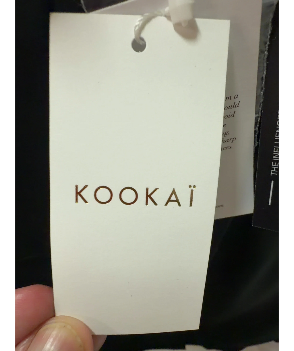 Kookai Black Jet Black Palermo Cinch Shirt Size 36, size UK 8 — detail