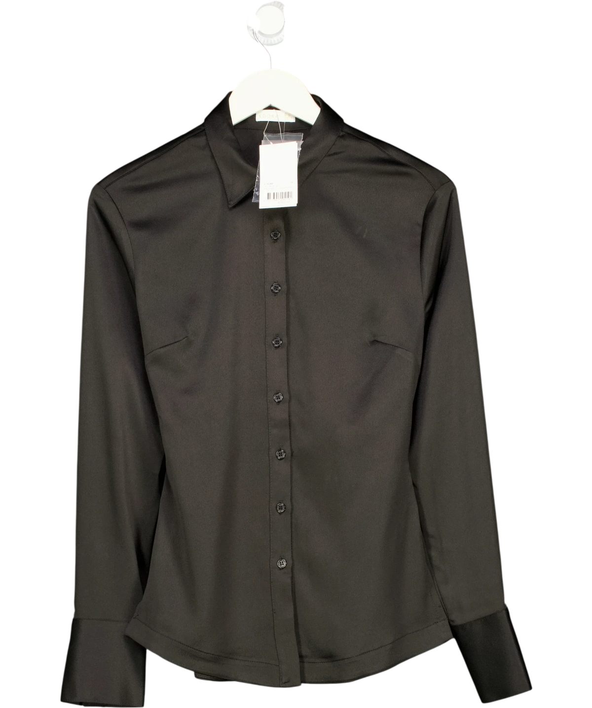 Kookai Black Jet Black Palermo Cinch Shirt Size 36, size UK 8 — front