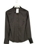 Kookai Black Jet Black Palermo Cinch Shirt Size 36, size UK 8 — front