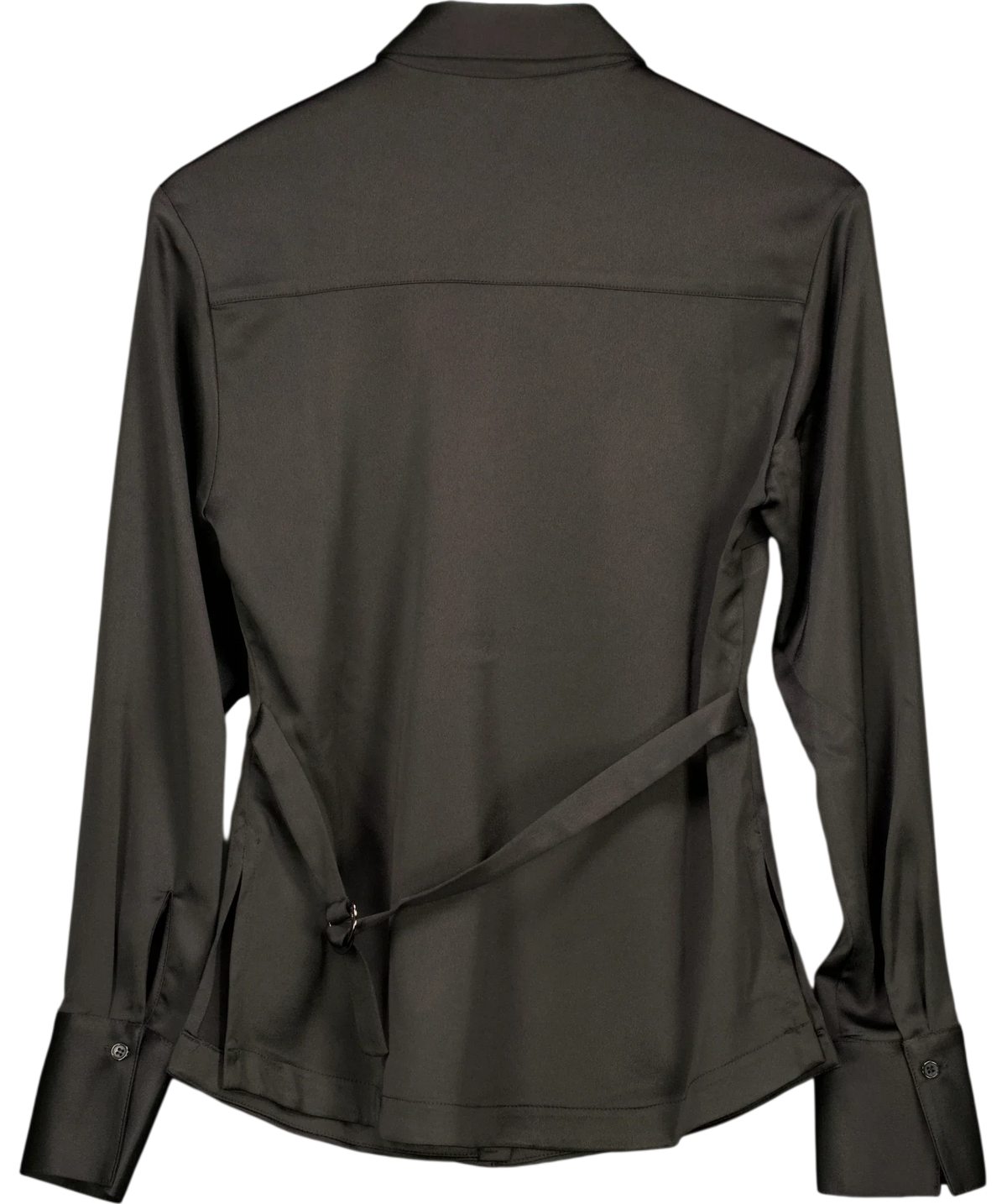 Kookai Black Jet Black Palermo Cinch Shirt Size 36, size UK 8 — back