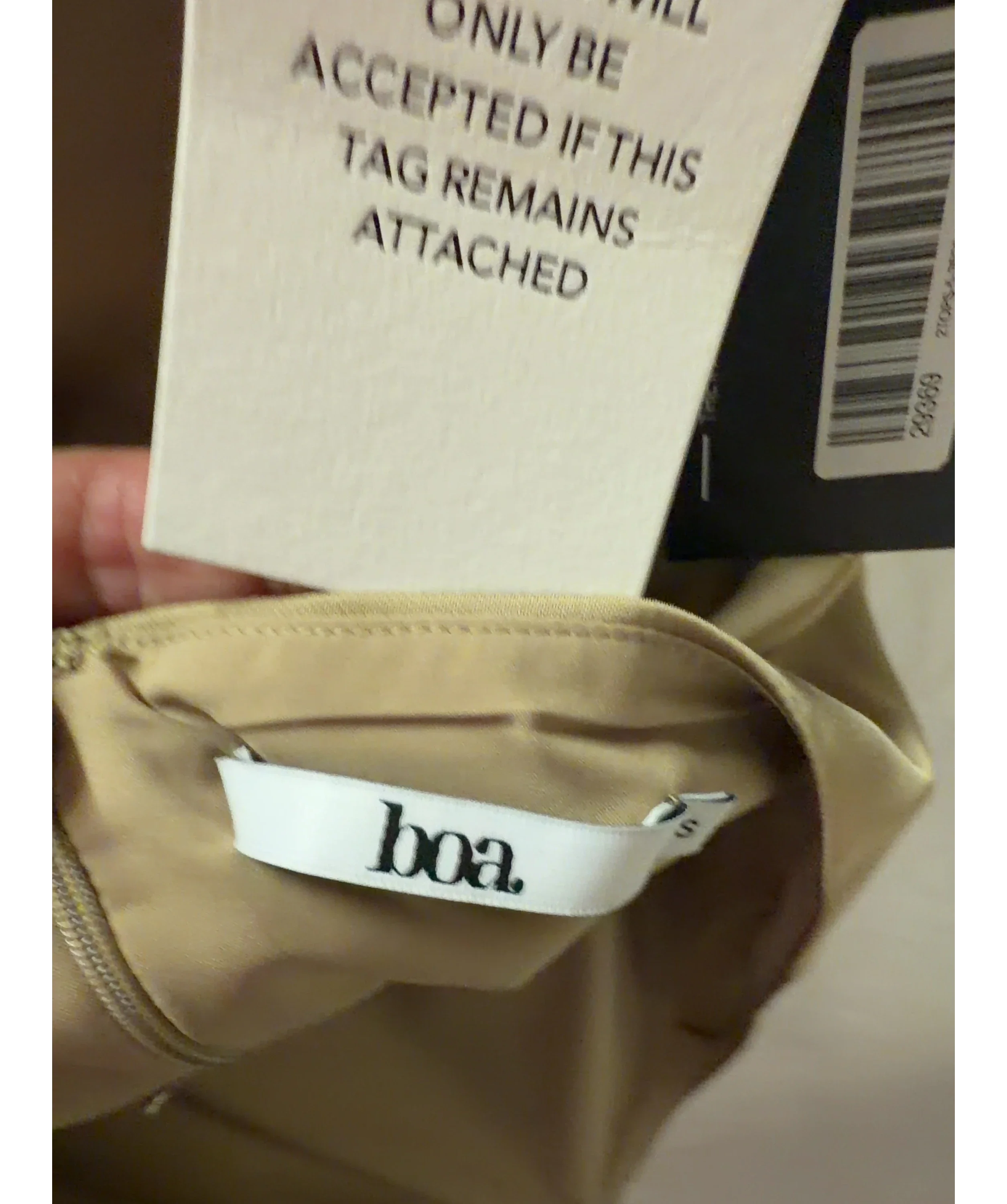 BOA Beige Tailored Satin Halterneck Top Champagne BEIGE, size UK S — detail