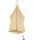 BOA Beige Tailored Satin Halterneck Top Champagne BEIGE, size UK S — front