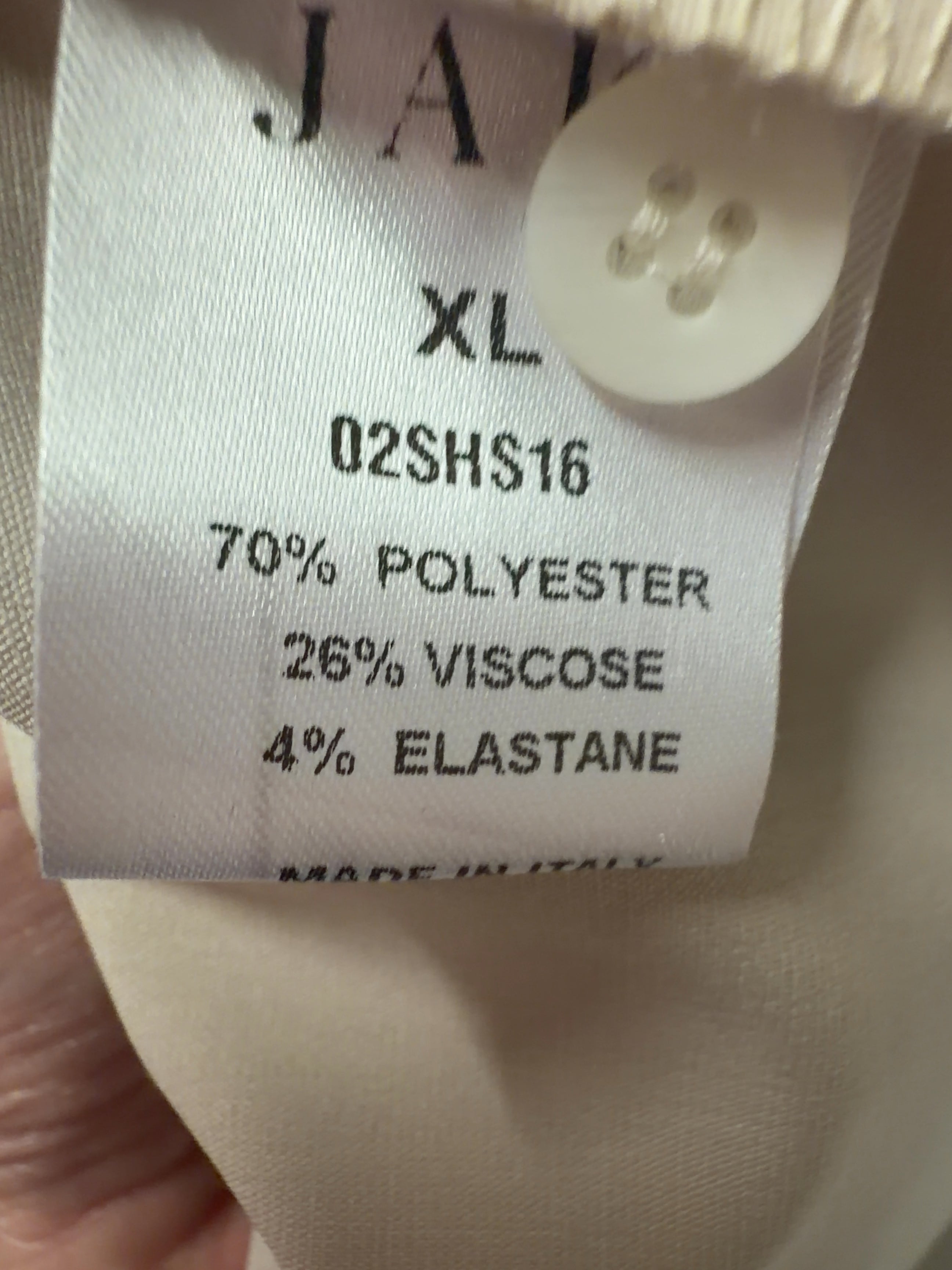 JAKI LONDON Beige Oversized Curved Hem Button-Up Shirt Light Beige, size UK XL — label