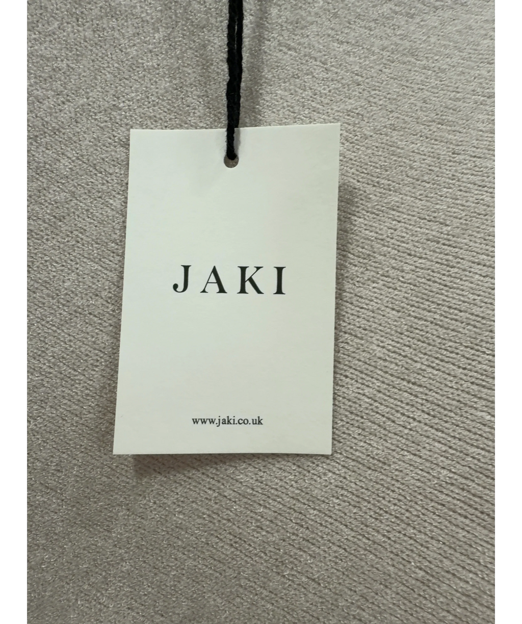 JAKI LONDON Beige Asymmetric Draped Seamless Knit Jumper Light Beige, size UK S/M — detail