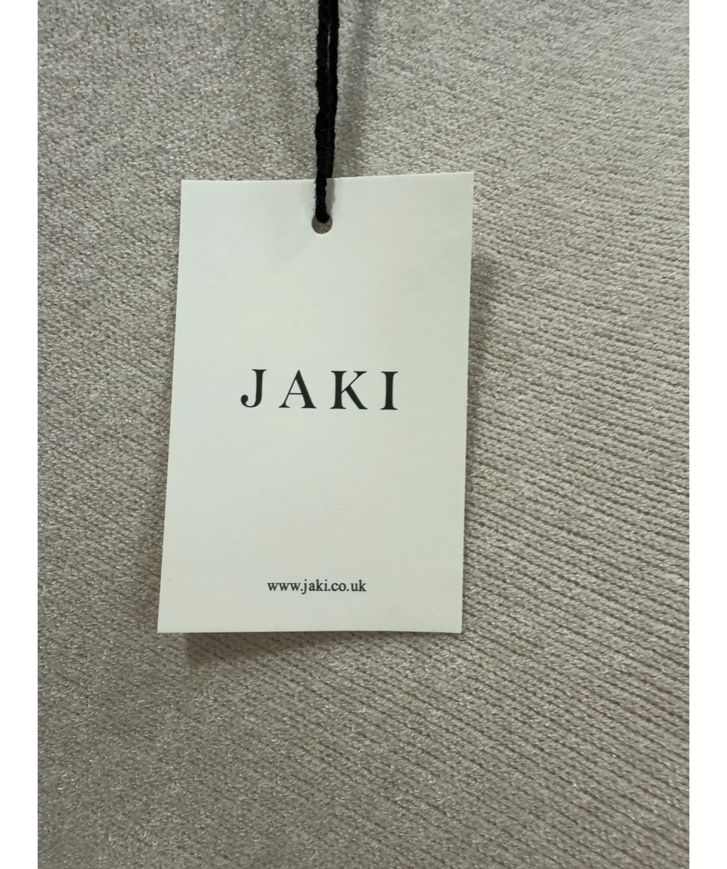 JAKI LONDON Beige Asymmetric Draped Seamless Knit Jumper Light Beige, size UK S/M — detail