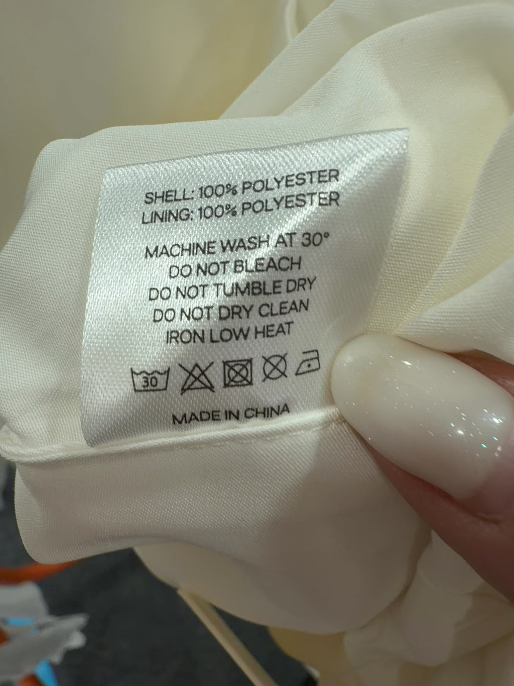 ATELIER NINETY FIVE Cream Bubble Hem Sleeveless Satin Top Cream, size UK L — label