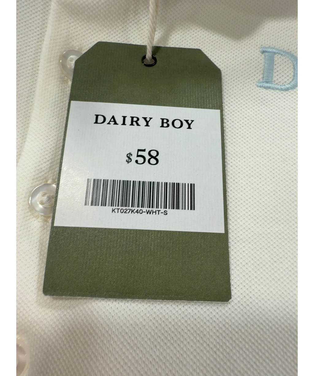 Dairy Boy Baby Polo Soft White UK S — Size