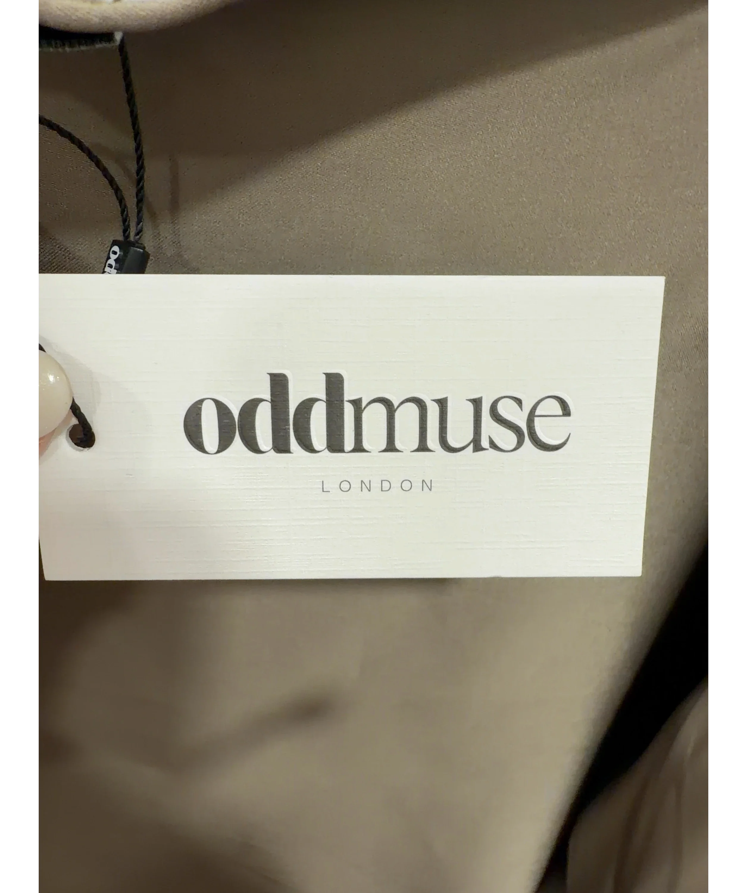 ODD MUSE Beige Satin Wrap Top Mushroom BEIGE, size UK XS — detail