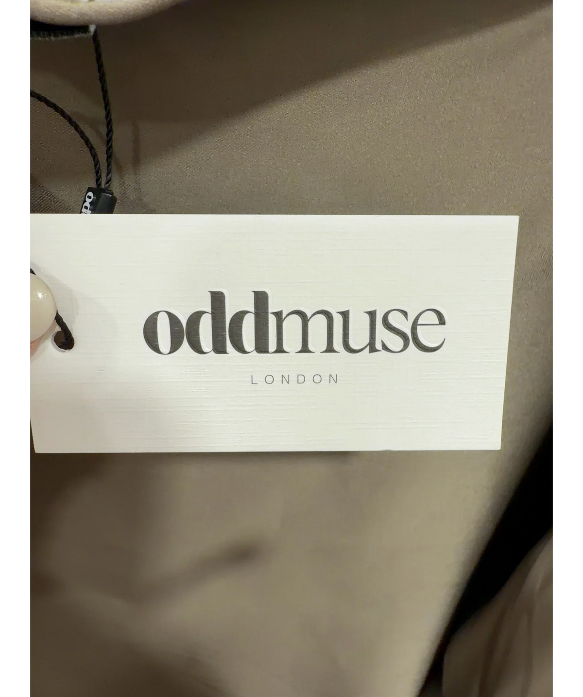 ODD MUSE Beige Satin Wrap Top Mushroom BEIGE, size UK XS — detail