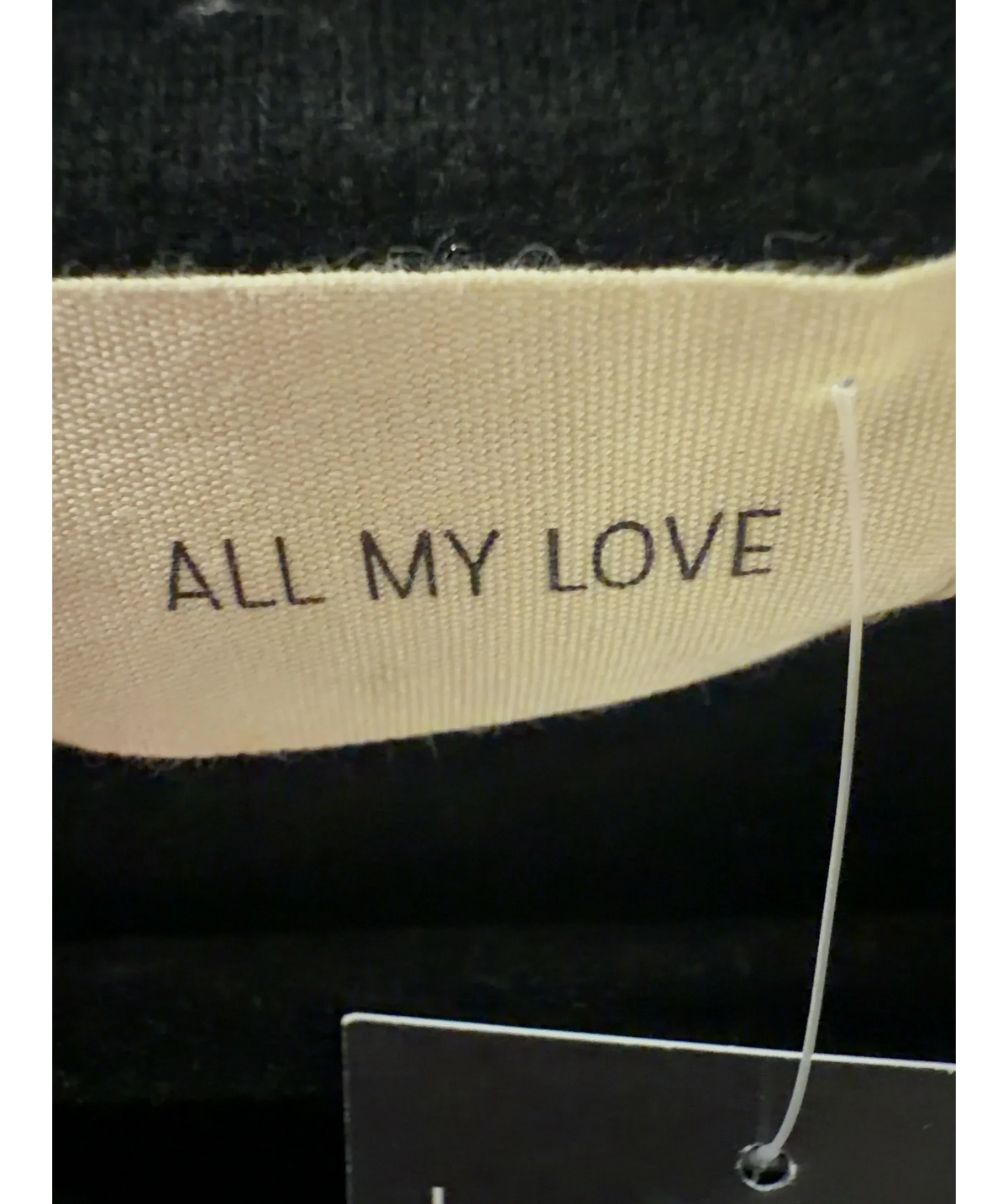 ALL MY LOVE Black 100% Cashmere V-Neck Vest Black, size UK S — detail