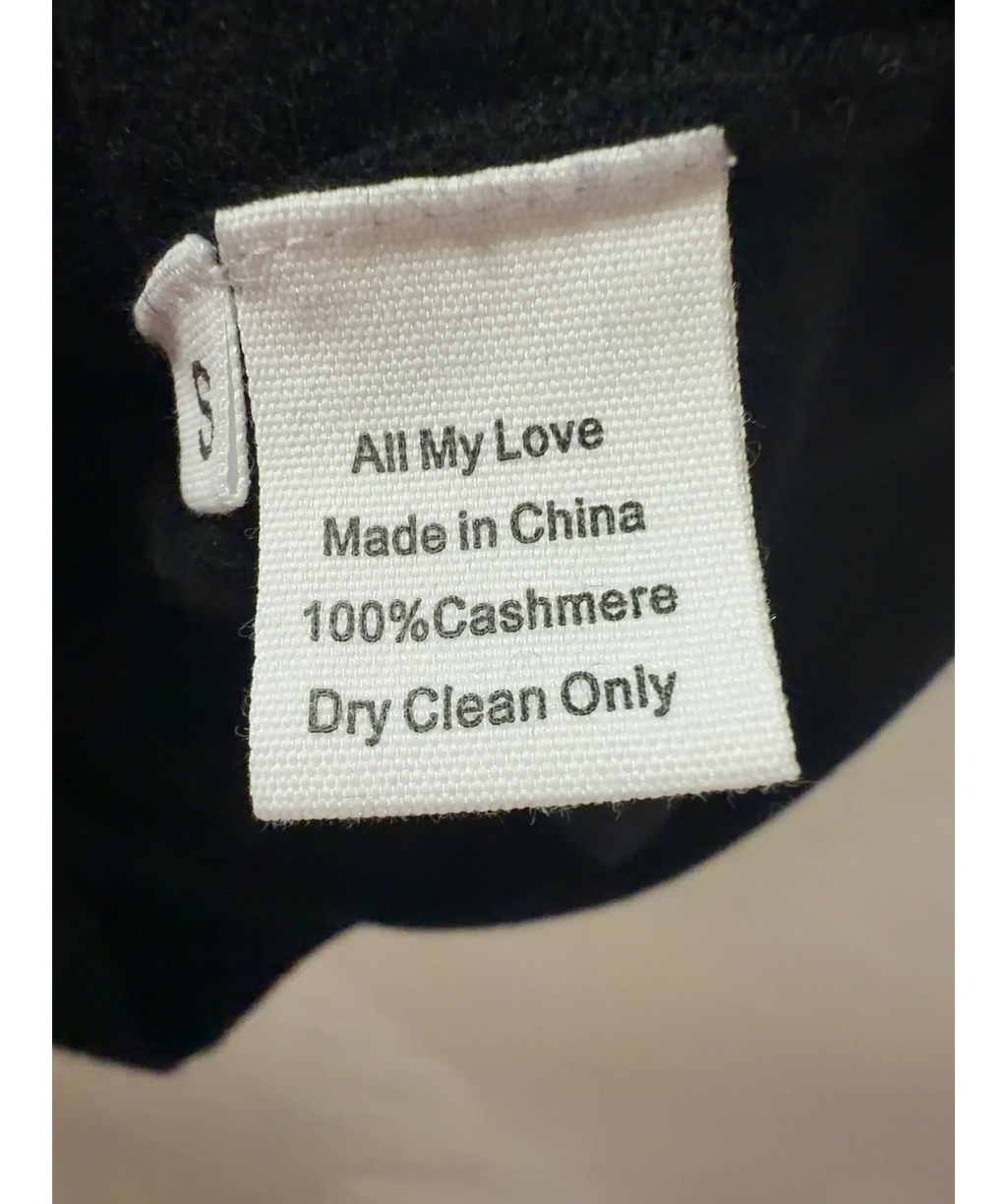 ALL MY LOVE 100% Cashmere V-neck Vest Black UK S — Materials