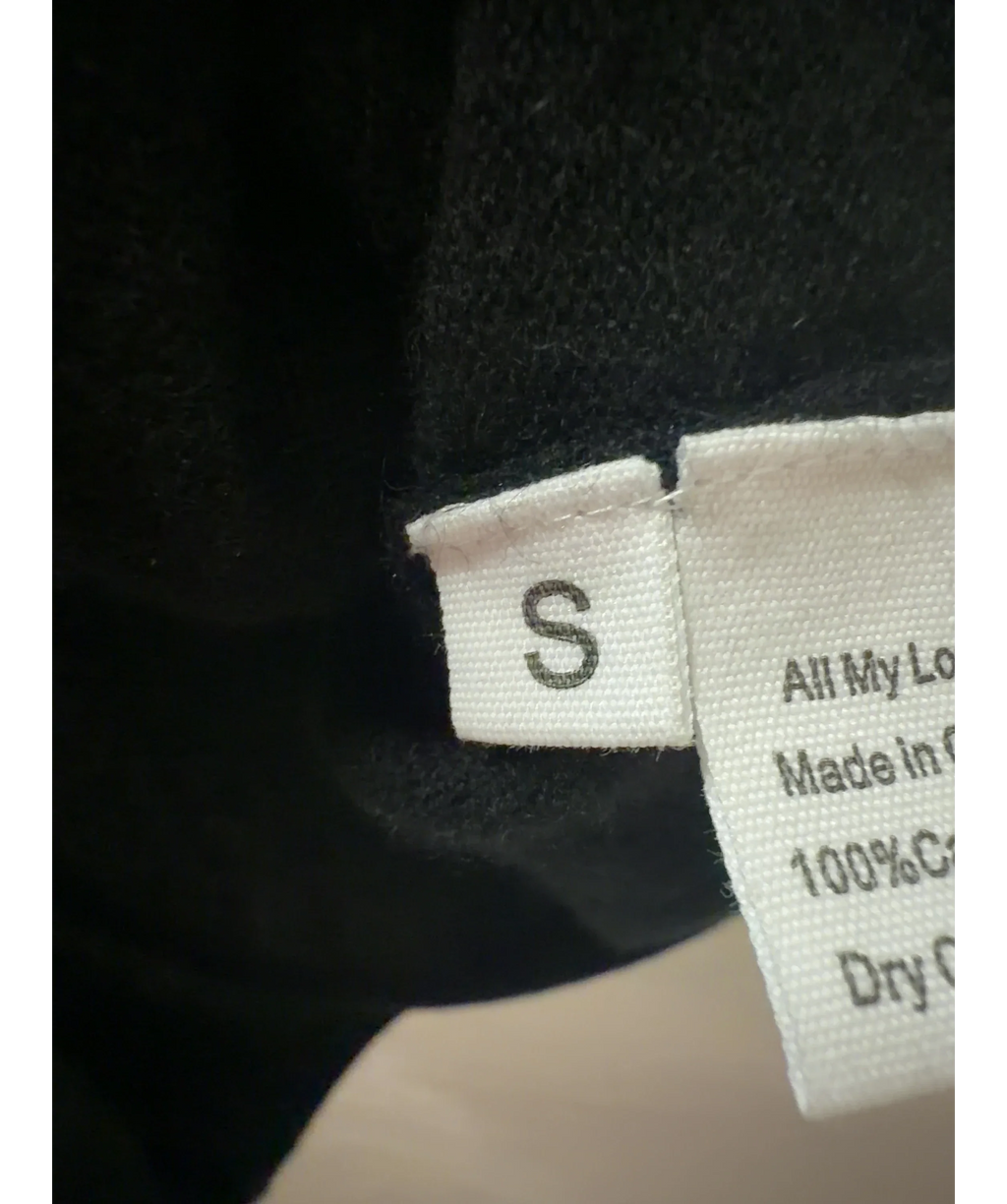 ALL MY LOVE Black 100% Cashmere V-Neck Vest Black, size UK S — care label