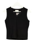 ALL MY LOVE Black 100% Cashmere V-Neck Vest Black, size UK S — front
