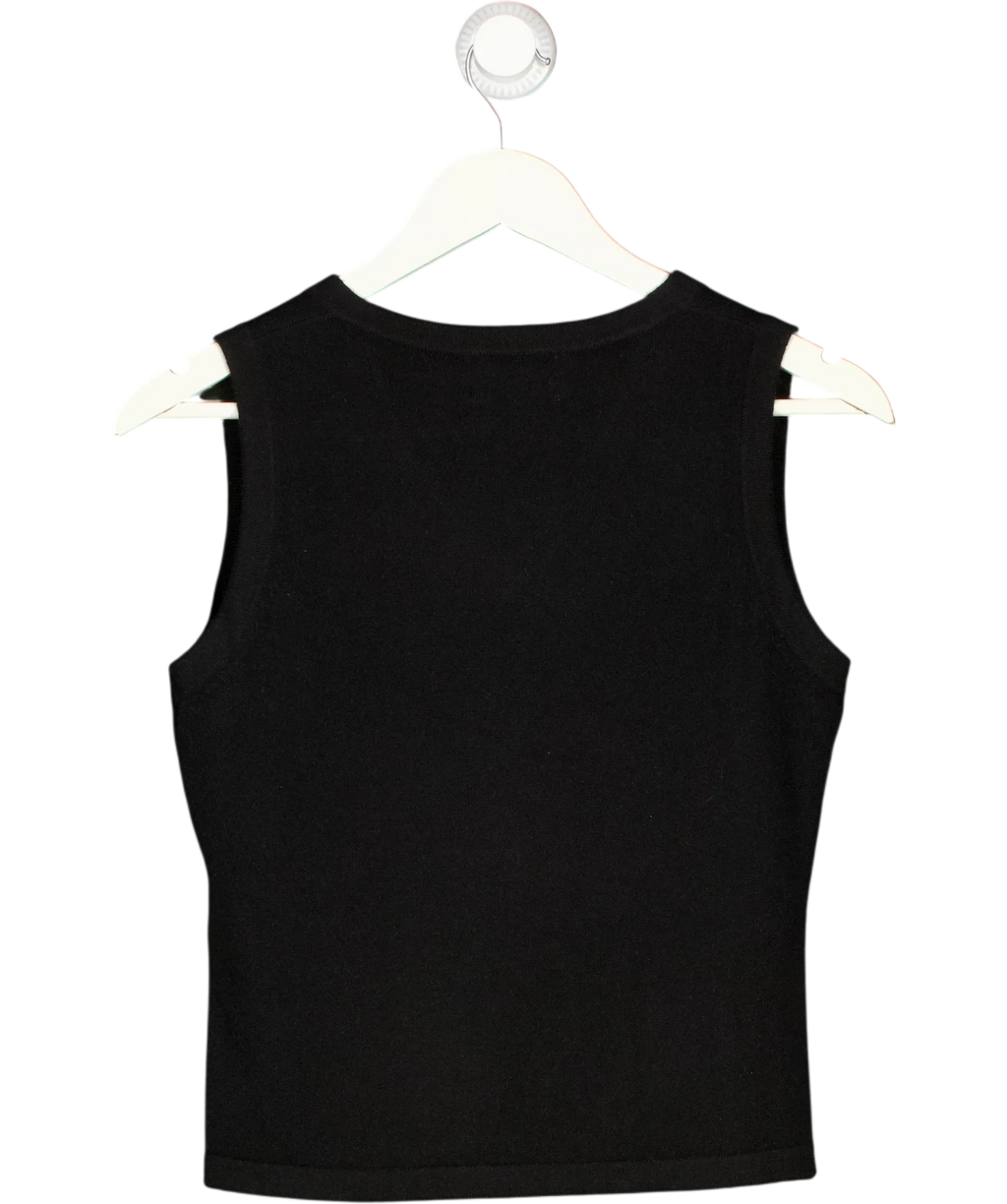 ALL MY LOVE Black 100% Cashmere V-Neck Vest Black, size UK S — back