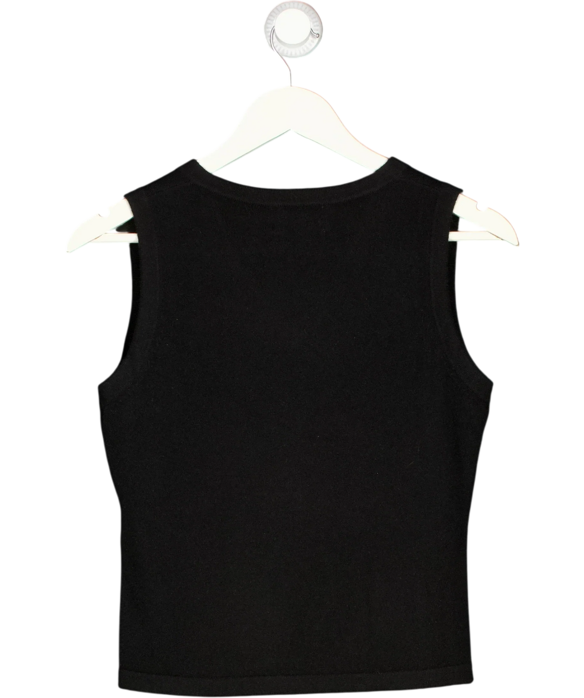 ALL MY LOVE Black 100% Cashmere V-Neck Vest Black, size UK S — back