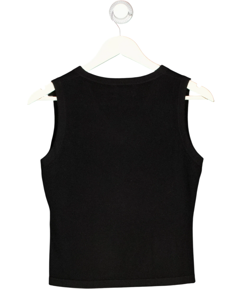 ALL MY LOVE Black 100% Cashmere V-Neck Vest Black, size UK S — back