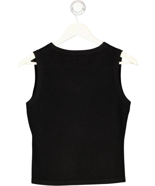 ALL MY LOVE Black 100% Cashmere V-Neck Vest Black, size UK S — back