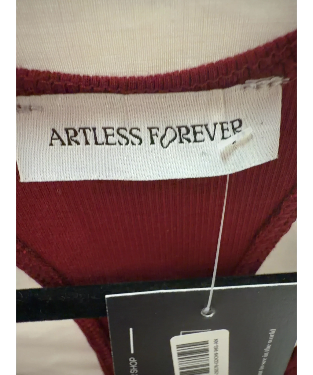 ARTLESS FOREVER Red Haze Racerback Tank Top Cherry Red, size UK XS — detail
