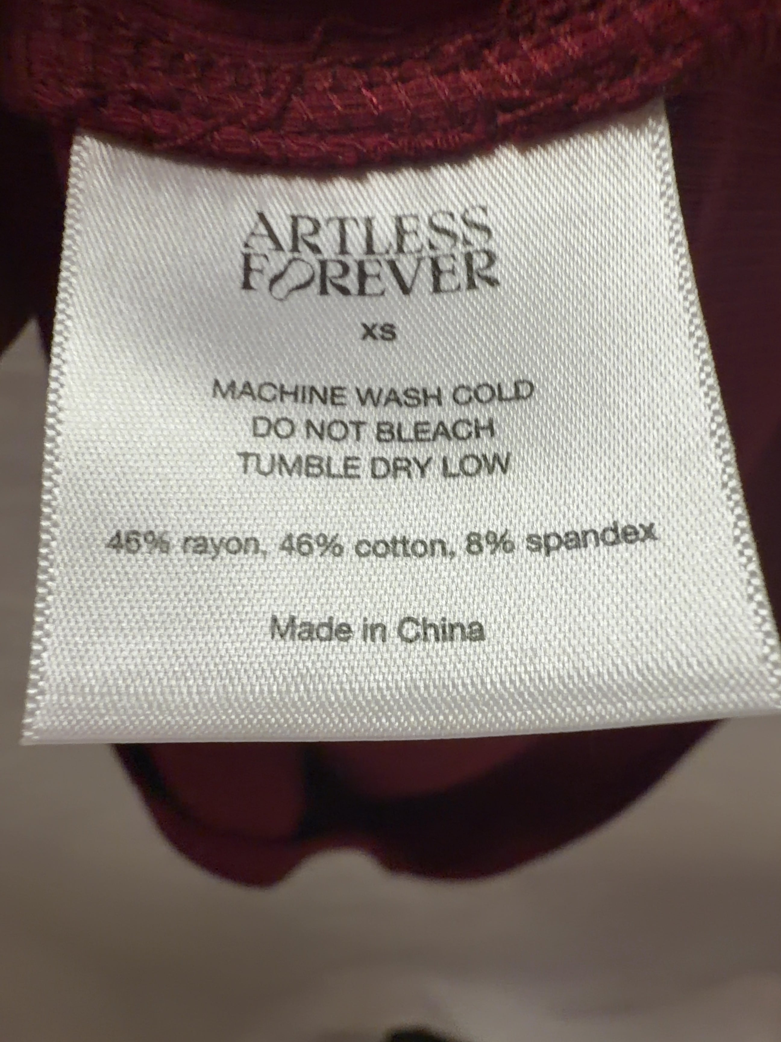 ARTLESS FOREVER Red Haze Racerback Tank Top Cherry Red, size UK XS — label