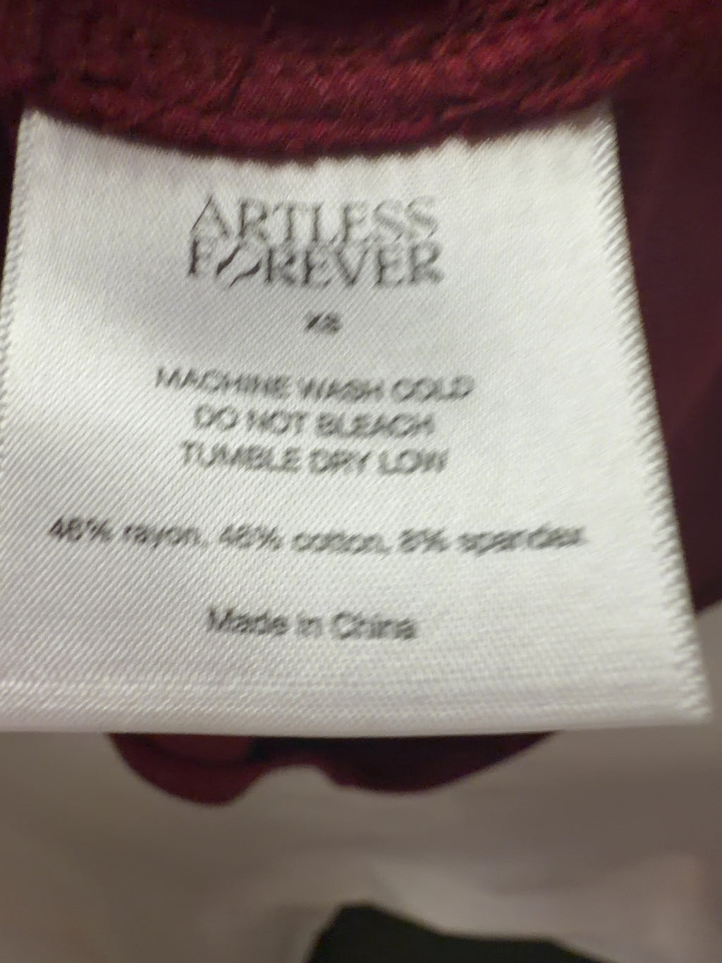 ARTLESS FOREVER Red Haze Racerback Tank Top Cherry Red, size UK XS — care label