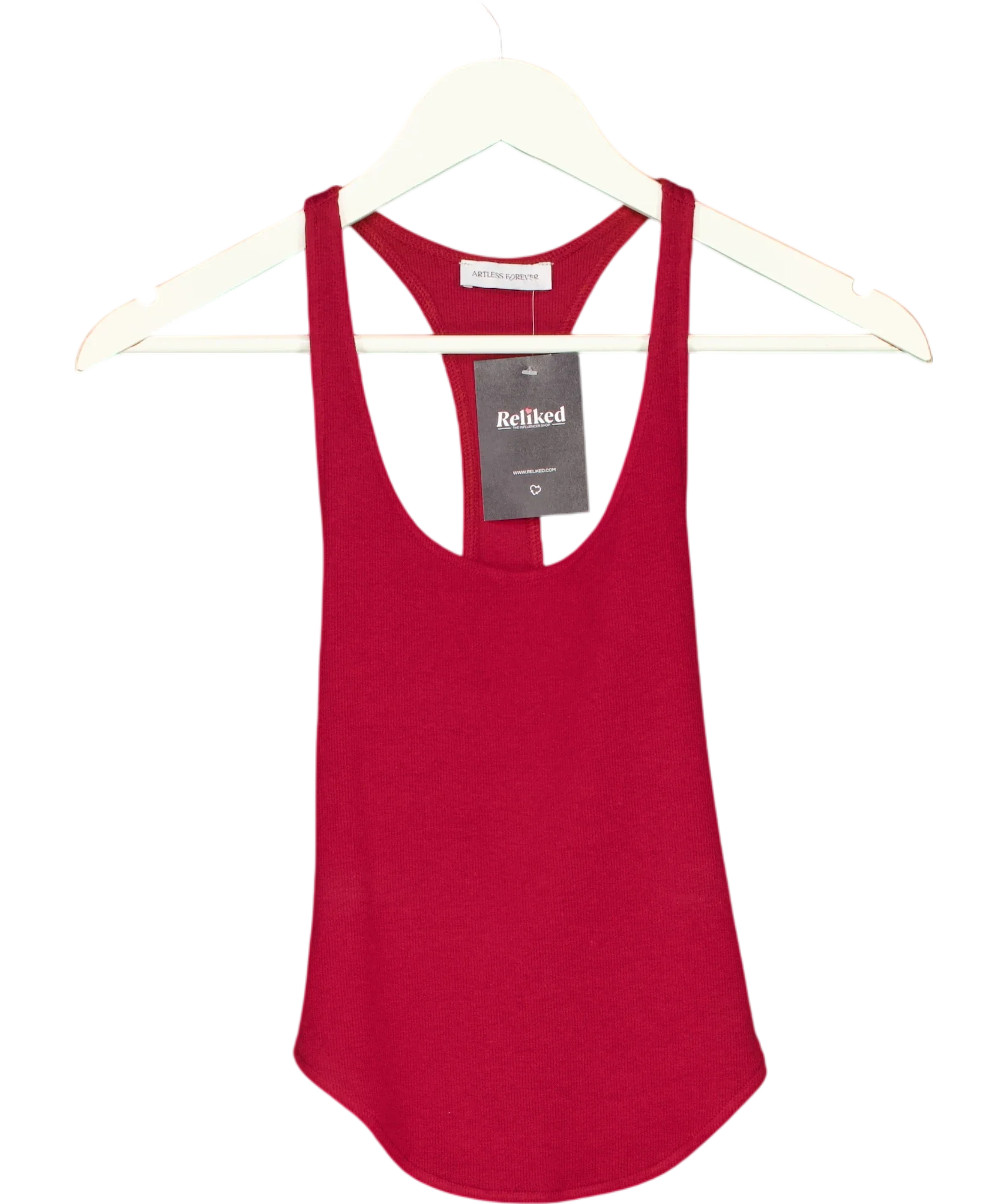ARTLESS FOREVER Red Haze Racerback Tank Top Cherry Red, size UK XS — front