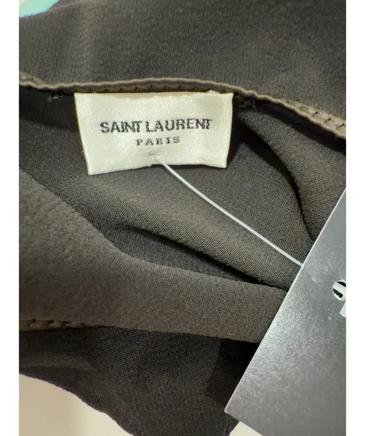 Saint Laurent Black Open Back Silk Blend Georgette Bodysuit One Size — Materials