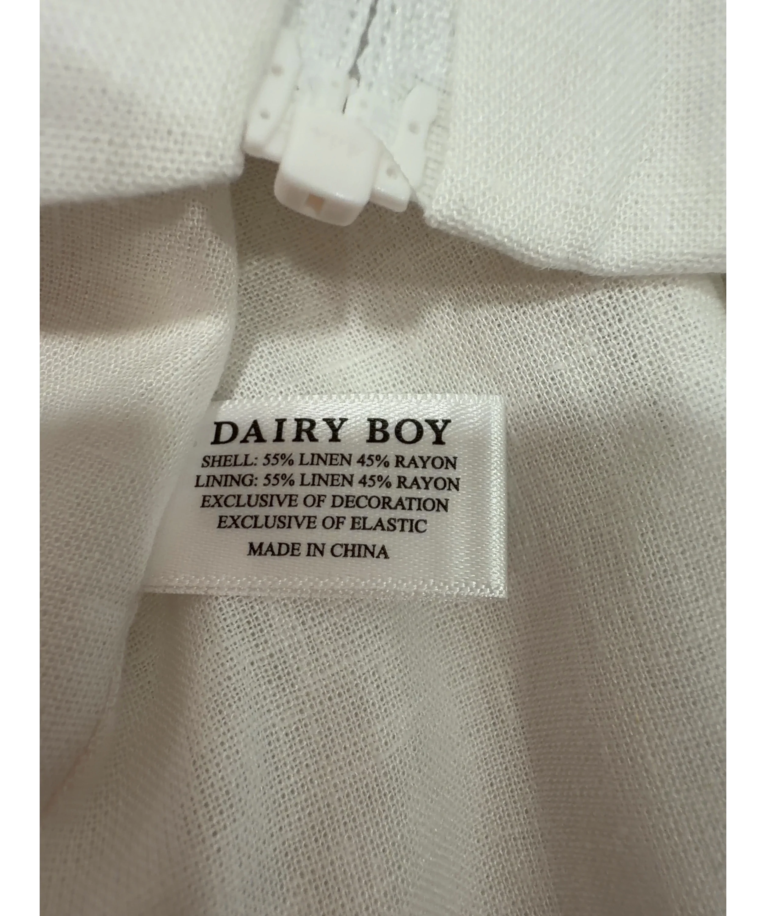 DAIRY BOY White Boat Day Top White, size UK S — label