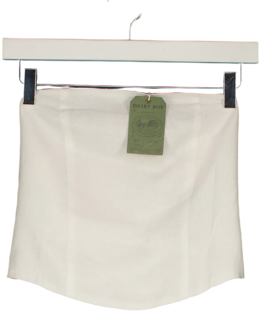 DAIRY BOY White Boat Day Top White, size UK S — front