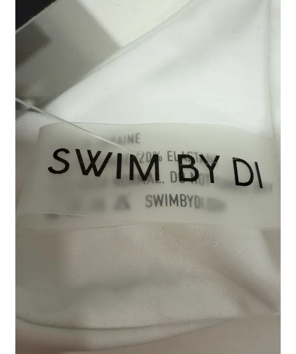 SWIM BY DI White White Pegeia Asymmetric One-Piece Swimsuit, size UK S — detail