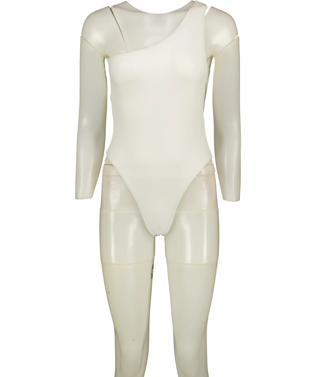 SWIM BY DI White White Pegeia Asymmetric One-Piece Swimsuit, size UK S — front