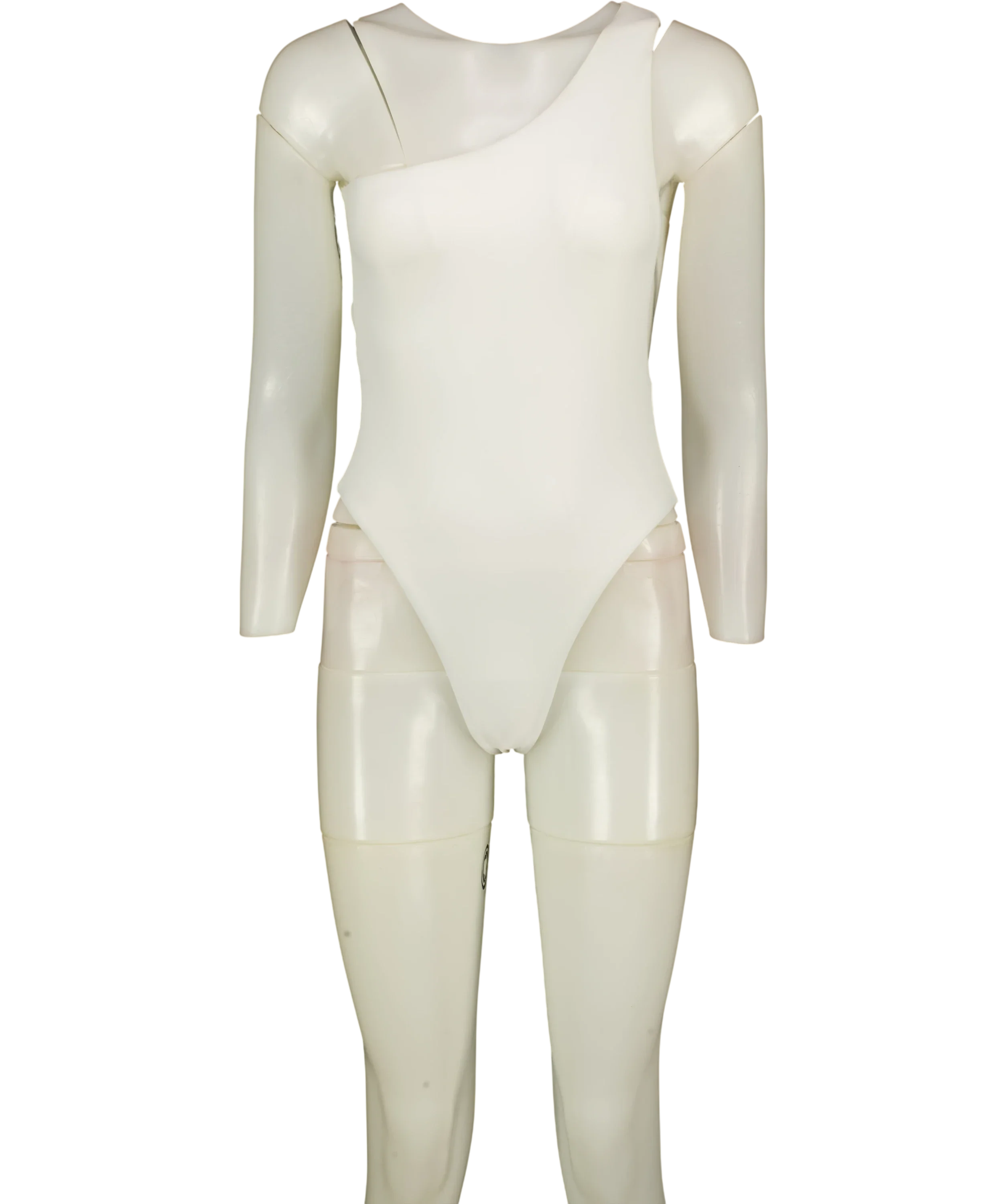 SWIM BY DI White White Pegeia Asymmetric One-Piece Swimsuit, size UK S — front