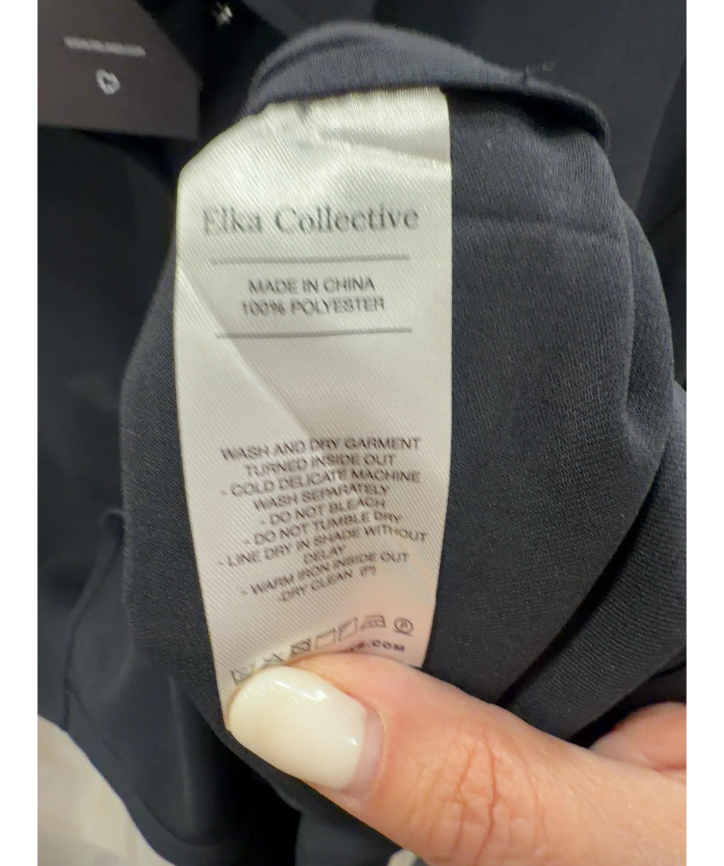 Elka Collective Black Miller Long Sleeve Shirt Midnight Ink UK 8 — Materials