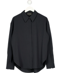Elka Collective Black Miller Long Sleeve Shirt Midnight Ink, size UK 8 — front