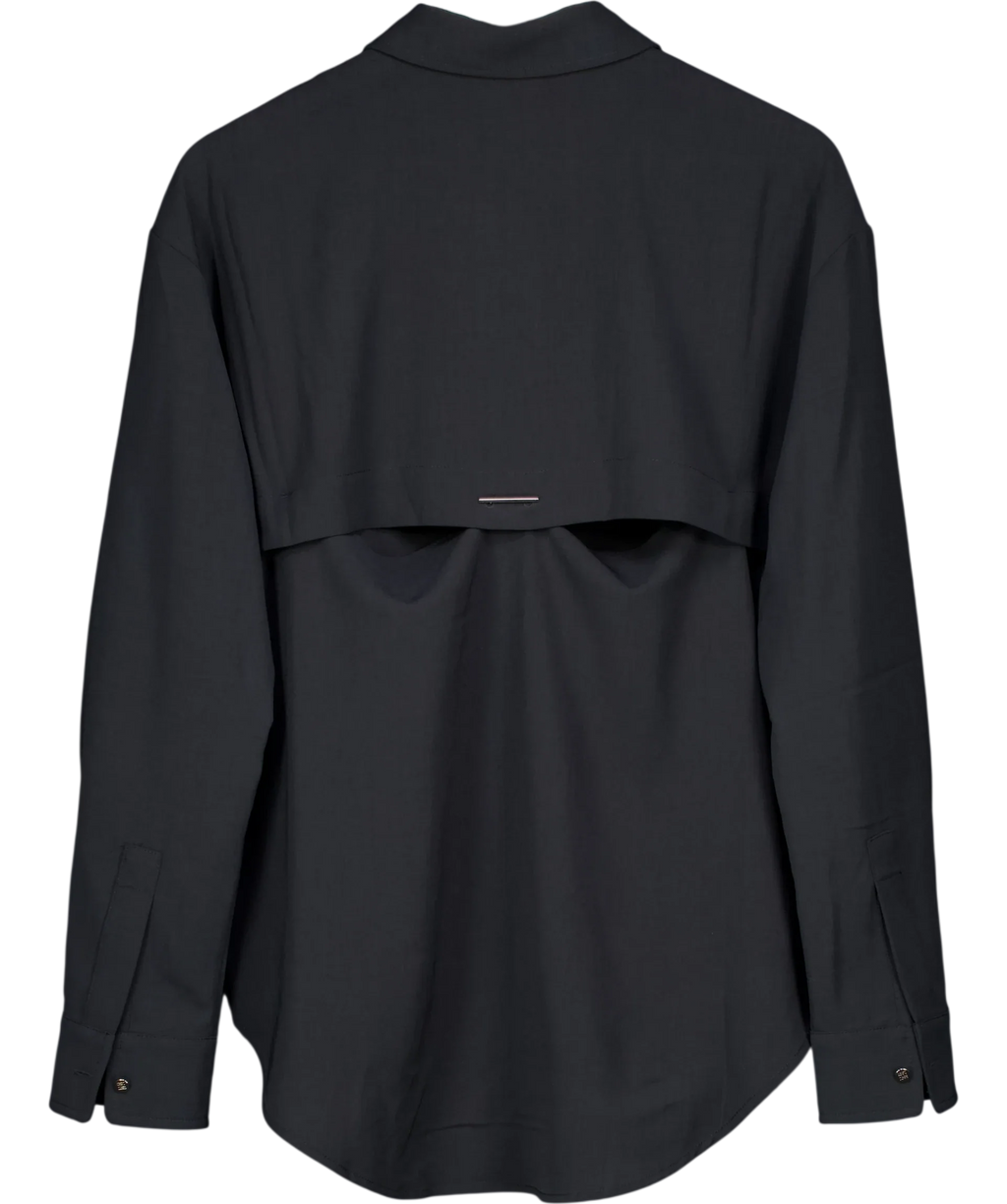 Elka Collective Black Miller Long Sleeve Shirt Midnight Ink, size UK 8 — back
