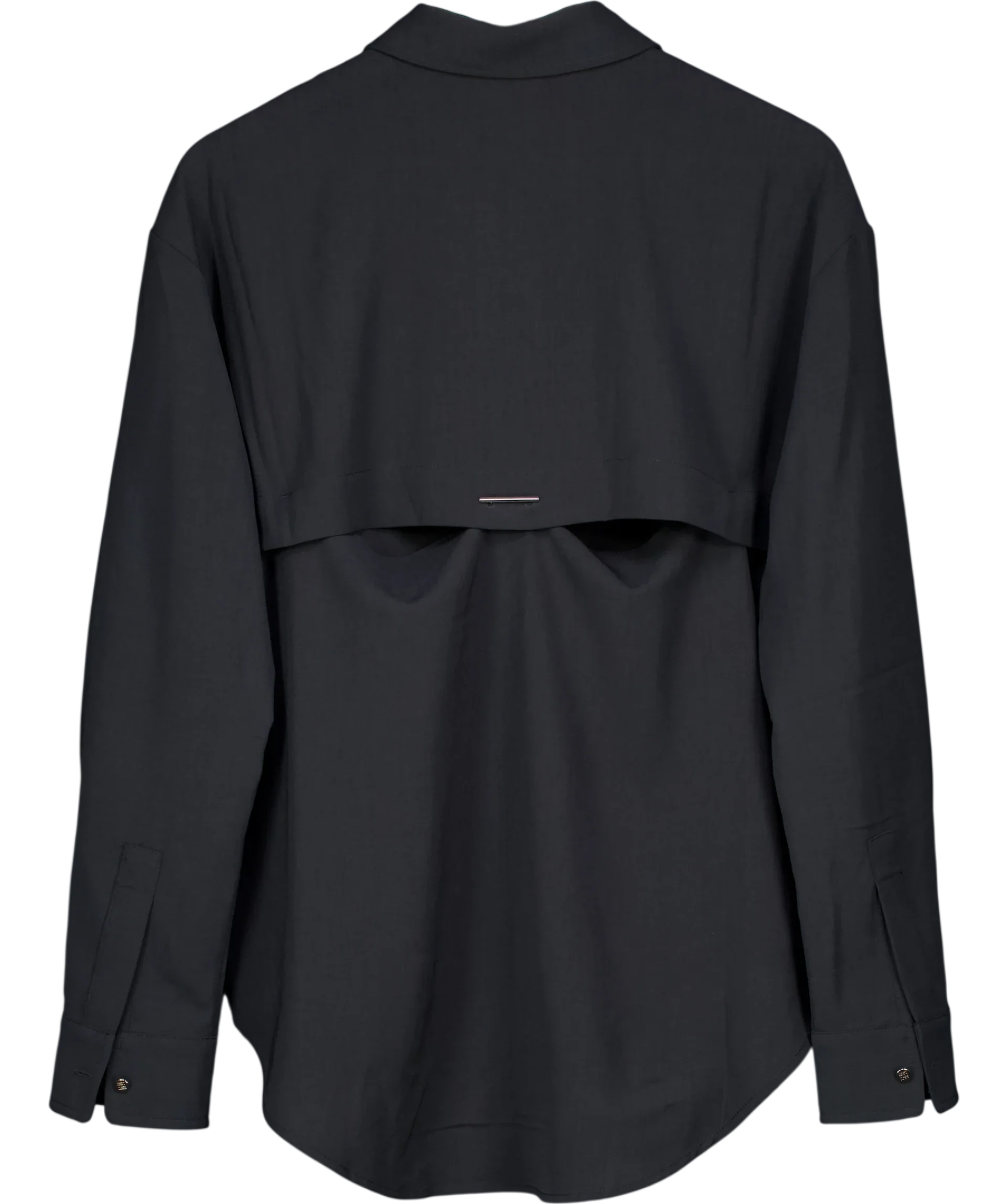 Elka Collective Black Miller Long Sleeve Shirt Midnight Ink, size UK 8 — back