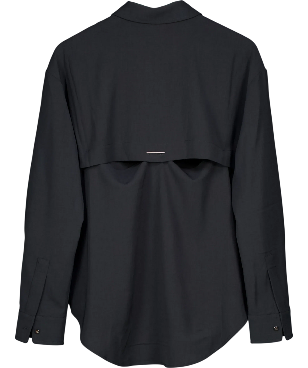 Elka Collective Black Miller Long Sleeve Shirt Midnight Ink, size UK 8 — back
