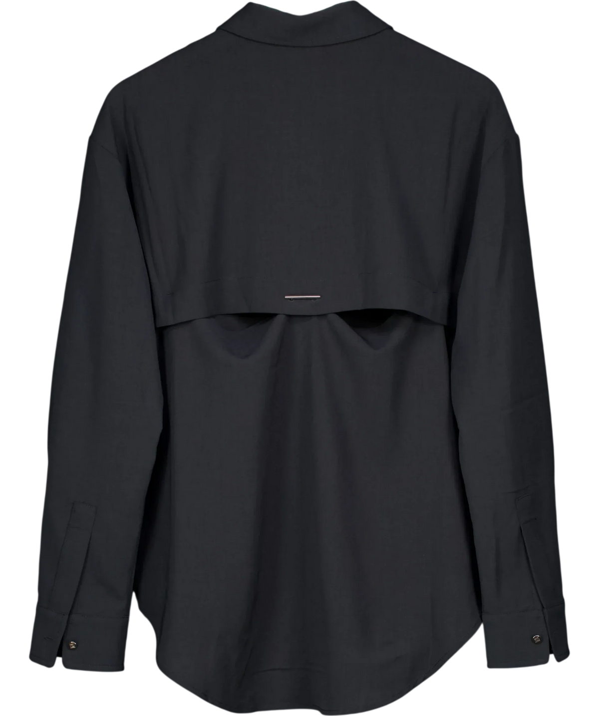 Elka Collective Black Miller Long Sleeve Shirt Midnight Ink, size UK 8 — back