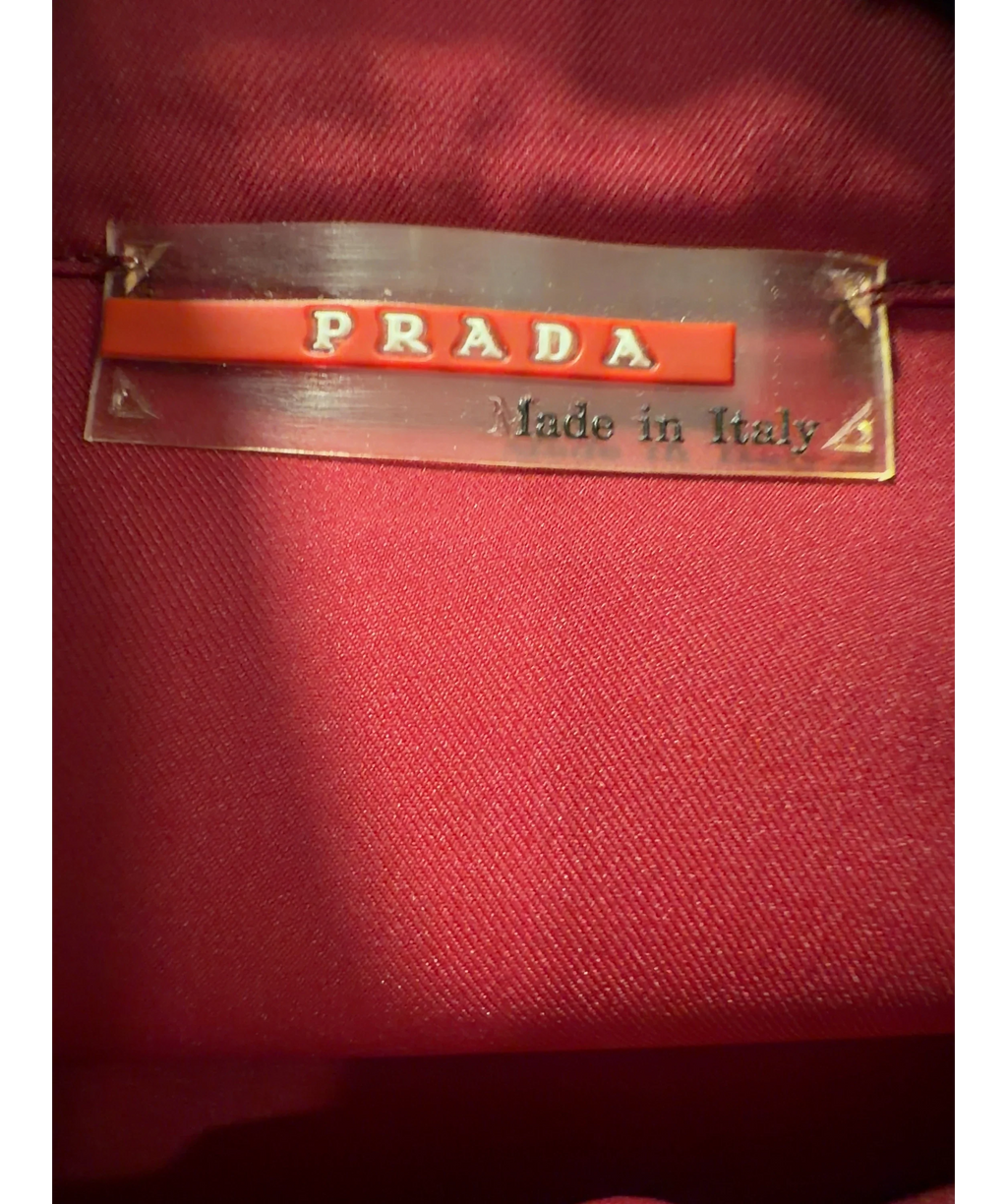 Prada Red Dark Red High Neck Zip Up Jacket, size UK S — detail