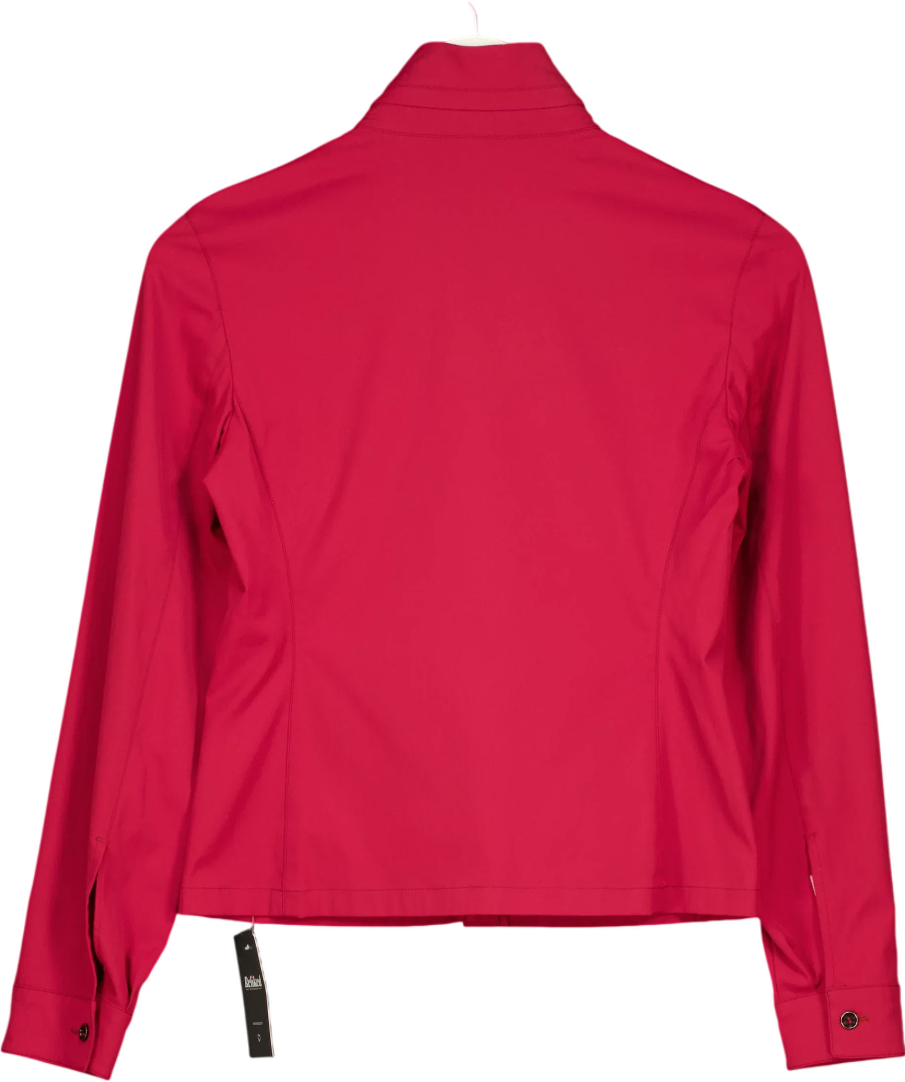 Prada Red Dark Red High Neck Zip Up Jacket, size UK S — back