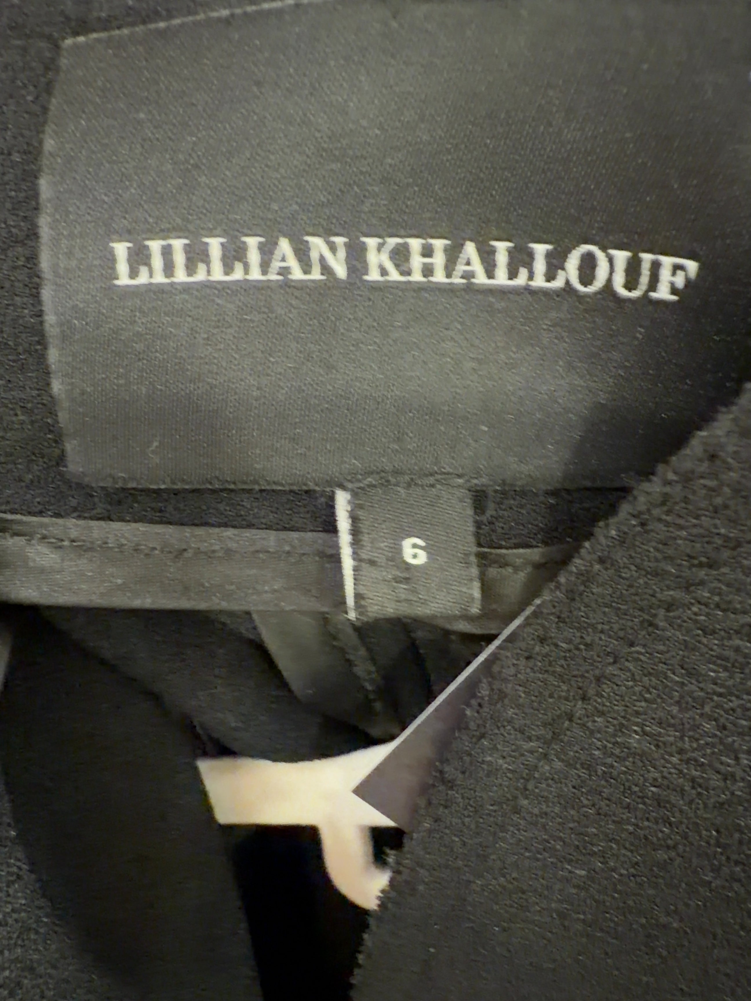 Lillian Khallouf Black Black Structured BLAZER, size UK 6 — label