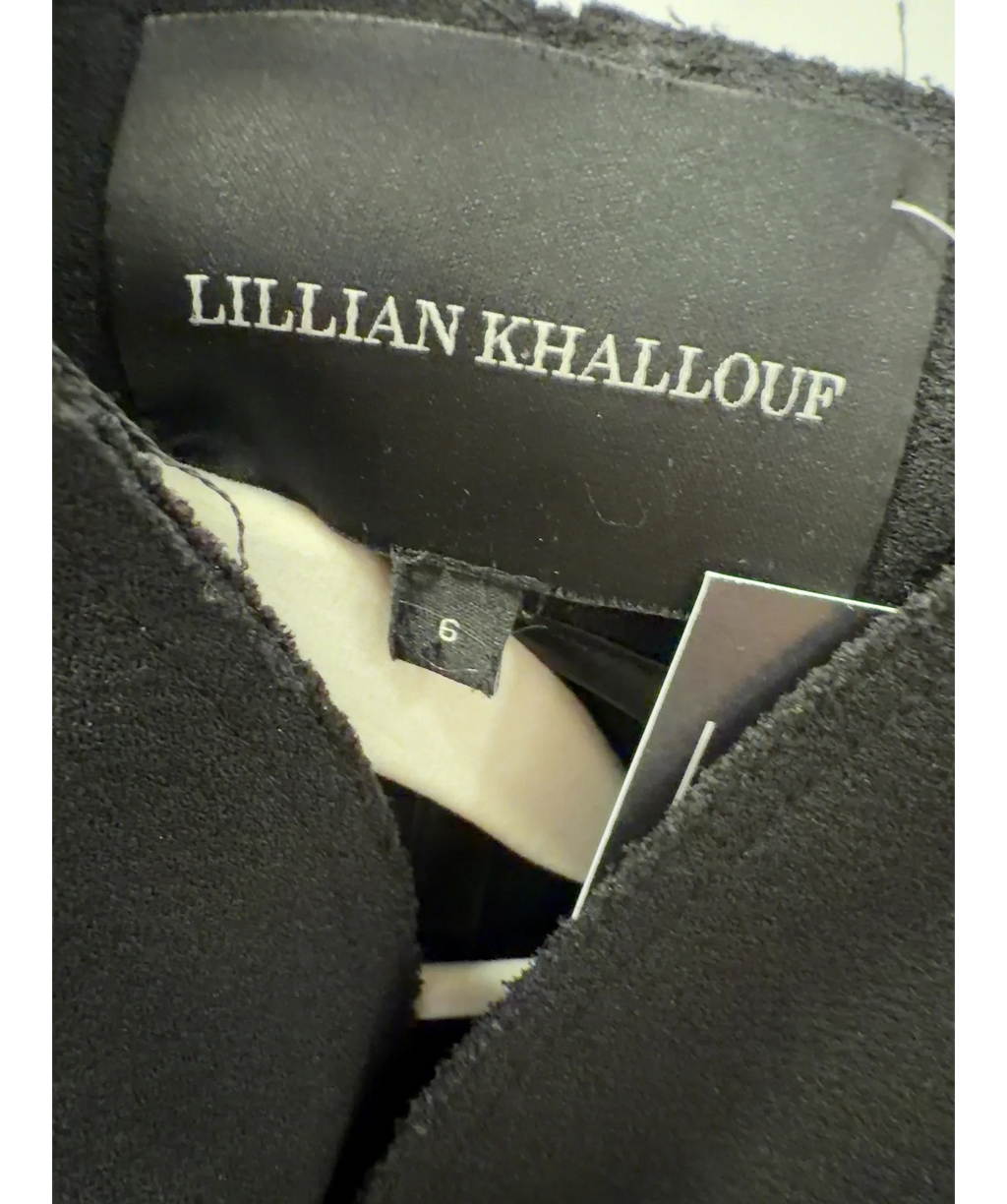 Lillian Khallouf Black Black Structured BLAZER, size UK 6 — care label